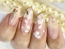 お花グラデーションネイル