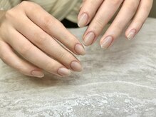 アマンネイル(aman.nail)/うねうねミラーフレンチネイル