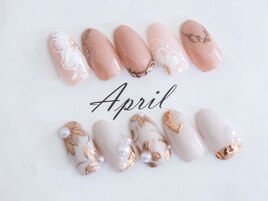 レース＆フラワーネイル