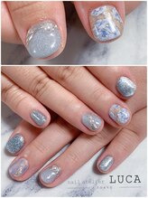 ネイルアトリエルカ(nail atelier LUCA)/W-598 ブルーフラワーネイル