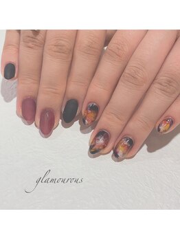 グラマラス アンジェアイ 東久留米店(glamourous ange eye)/アシンメトリーネイル