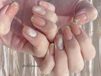 ネイル アヴァンス あべのルシアス店(Nail AVANCE.)/マグネットとミラーフレンチ太田