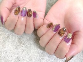 秋デザイン♪べっ甲ネイル