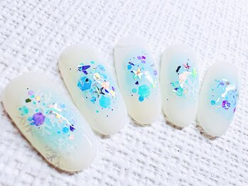 スノー キラキラ ネイル