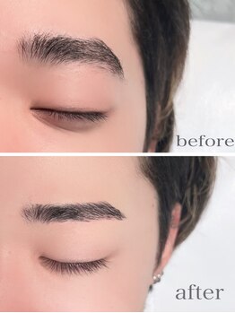 モアビューティアイ(More Beauty Eye)の写真/【メンズも歓迎★黄金比アイブロウWAX￥5000】お顔の印象を決める眉毛もプロの手で美しく♪初めての方も◎