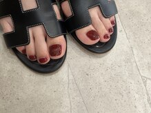 クラッシー(classy)/ボルドー×フットネイル