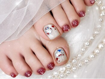 ネイルマフィア 新宿(NAIL MAFIA)の写真/フットネイルがおすすめ!人気のマグネット・オーロラも◎ハンドフット同時施術で指先まで華やかに☆
