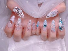 スノーネイルサロン 新宿店(Snow nail salon)/さくらんぼ薔薇ツイードリボン