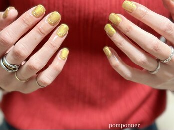 ポンポネ(pomponner)の写真/【個性派デザイン/ニュアンスデザイン】お仕事や家事で長さを出せない方も◎かわいさ溢れるネイルを実現♪