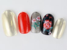 ネイルサロン ドレリッチ 大宮店(drerich)/ミラー一輪挿しネイル