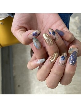 ゴールド ニュアンス フラワー