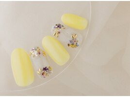 春の押し花ネイル