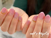 ネイルズミューコ(nail's MyuCo)/キラキラオフィスネイル