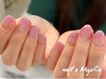ネイルズミューコ(nail's MyuCo)/キラキラオフィスネイル