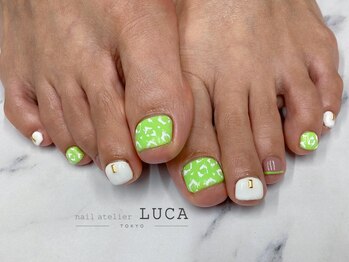 ネイルアトリエルカ(nail atelier LUCA)/W-844 ネオンレオパードネイル