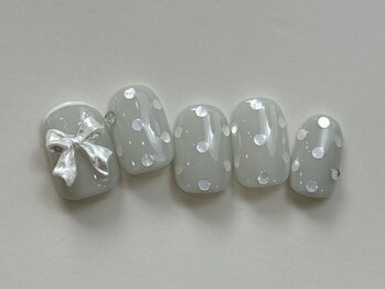 ネイルメゾン 天神店(NAIL MAISON)/ホロドットリボンうるうる¥9000