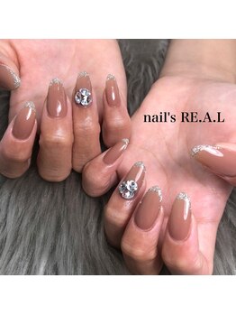 ネイルズリアル 倉敷(nail's RE.A.L)/ラメフレンチネイル