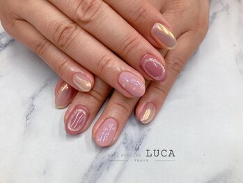 ネイルアトリエルカ(nail atelier LUCA)/W-843 大人ピンクオーロラネイル