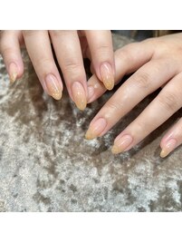 イエロー×ラメグラデーション