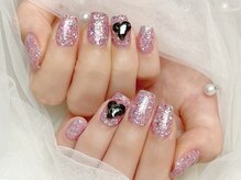 エール アンド ガレンド(ailse&Guarendo)/キラキラハートネイル