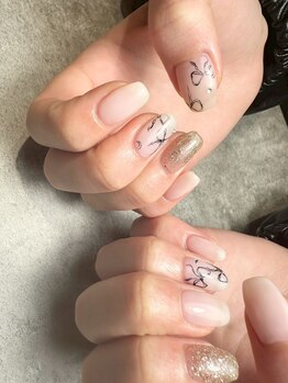 サンカリネイル バイ ヴァラ 新居浜 船木店(sankari nail by VALLA)/韓国発VALLANAIL手書きリボン