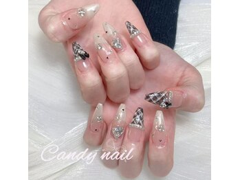 キャンディーネイル(candy nail)の写真/【チップ長さだし】で叶える持ち込みデザイン♪*カラー&SNSパーツ大量！やり放題◆ワンホン韓国ネイルOK
