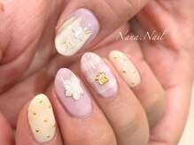 ナナネイル(Nana.Nail)/ネコ×ドット柄キュートデザイン
