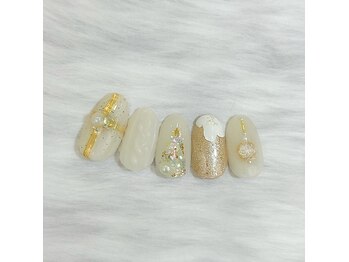 ホワイトクリスマスネイル