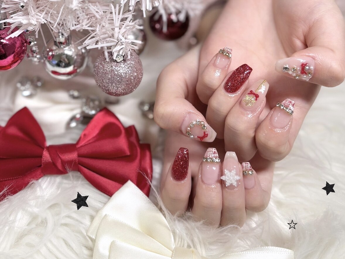 2025年-2026年冬トレンド】リボン 冬のネイルデザイン集｜人気順｜7