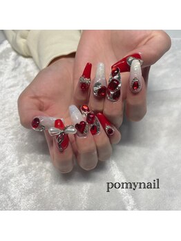 ポミーネイル 新宿西口店(pomy nail)/レッドネイル