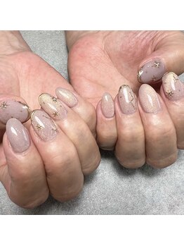 ママの秘密基地/手書きミラーネイル☆