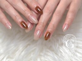 秋の定番！べっ甲ネイル