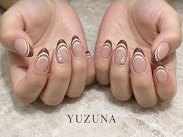 ベージュダブルフレンチネイル