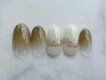 オレンジスティック/グラデーション/ミラー/フラワー