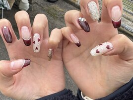 ボルドー×ハートネイル