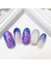 ネイルファクトリー 横浜ベイクォーター店/アジサイデザイン　￥12100