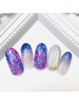 ネイルファクトリー 横浜ベイクォーター店/アジサイデザイン ¥12100