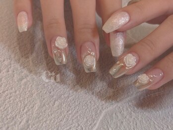 エア(ea)/ミラーグラデホワイトネイル