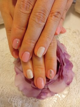 ネイル アンド ボディ ローサ(ROSA)/ピンク＆白2色カラー＋ラメホロ