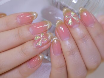 幻之花ネイル/マグネットフレンチ　チーク