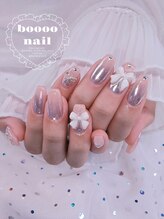 ブーネイル(boooo nail)/ミラーグラデーションリボン