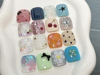 【フットネイル】親指アート