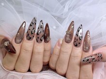 ネイル アリーズ セカンド(nail Allies 2nd)/長さだし フラッシュ ヒョウ柄