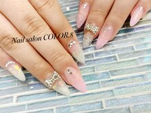 ネイルサロン カラーエイト(Nailsalon COLOR.8)/スカルプ　ラメグラデーション