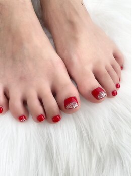 リンダ(Linda)/フット　ワンカラーに先端ラメ