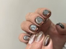 ミエレ(miele)/ブラウンアシメニュアンスネイル