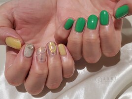 【パラジェル】ちぐはぐネイル