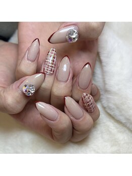 グラマラス アンジェアイ 荻窪店(glamourous ange eye)/細フレンチネイル