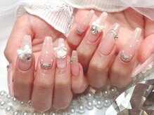 ミミエルネイル(mimielu nail)/チップ長さだし＋持ち込みアート