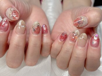 Li-Re GINZA【パラジェル・フィルイン・美爪育成】/血色ピンク　桜アートネイル